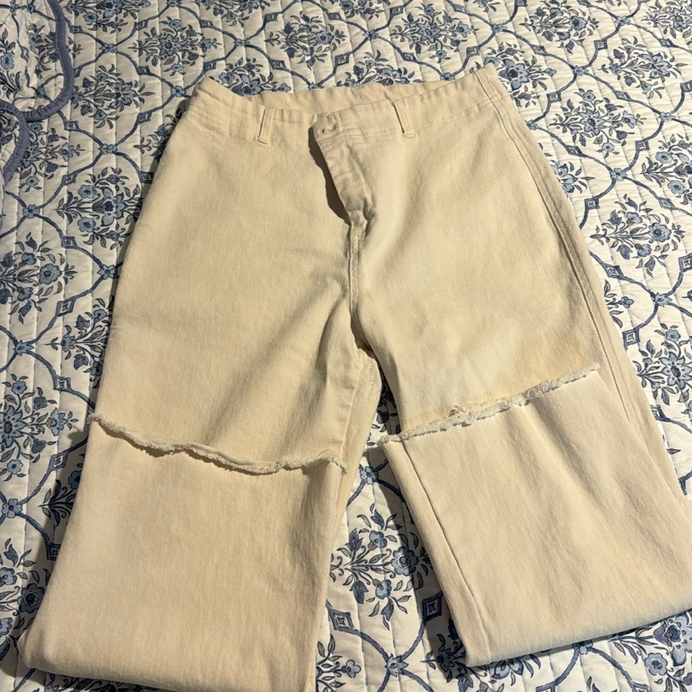 Cream jeans